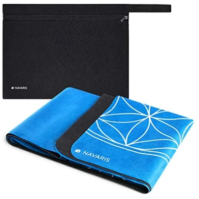 Imagen de Navaris Esterilla de Yoga Plegable Alfombra Gimnasia Antideslizante 183 x 61 0.15 CM Colchoneta Deportiva para Pilates Ejercicio Azul