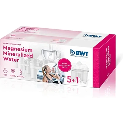 Imagen de BWT Pack 5+1 Filtros con magnesio 6 Meses de uso Potencia el sabor, reduce la cal, cloro y las impurezas del agua