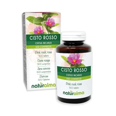 Imagen de Jara canosa o de flores rosas (Cistus incanus) hierba Naturalma 150 g 300 comprimidos Complemento alimenticio Natural y Vegano