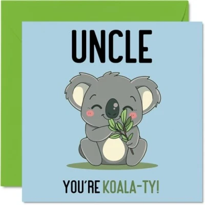 Imagen de Stuff4 Koala Ty tarjetas de cumpleaños divertidas para tío sobrino, sobrina, tío, regalos cumpleaños, 145 x mm, felicitación broma hombres y él