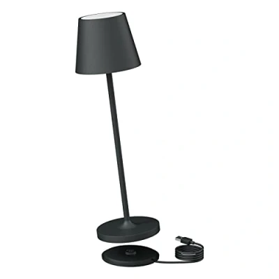 Imagen de K Bright LED Lámpara de escritorio con batería Regulable 3000K Color luz cálida recargable para Adecuado interiores y exteriores portátil carga USB Antracita.