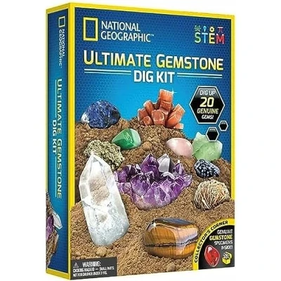 Imagen de National Geographic Kit de excavación Piedras Preciosas, fascinantes Kits Gemas para niños con 20 Preciosas y Cristales auténticos Ciencia educativa Stem Regalos