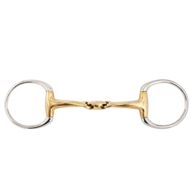 Imagen de BR Bus snaffle Soft Contact doble articulación 14mm 13,5 Oro