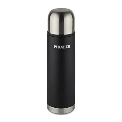 Imagen de Pioneer Flasks SVB500 Aislado al vacío, 500 ml, Termo de Viaje, Acero Inoxidable 18/10, Mantiene Las Bebidas Calientes Durante 8 Horas, Negro