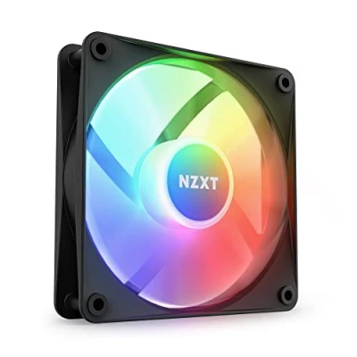 Imagen de NZXT F120 RGB Core RF C12SF B1 Ventilador de 120 mm montado en hub 8 ledes controlables individualmente Presión estática alta y flujo aire Funcionamiento silencioso Negro