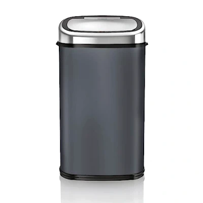 Imagen de Tower T80902 Cubo de Basura con Sensor, Acero Inoxidable Automático o Accionamiento Manual Cierre Suave Inteligente, Capacidad 58 L, Antracita