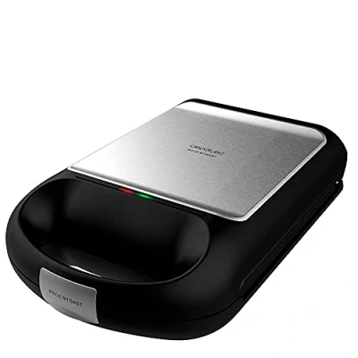 Imagen de Cecotec Sandwichera Rock&#039;nToast Family. 1500 W, Capacidad para 4 Sandwiches, Revestimiento Antiadherente, Rapidez de Calentamiento y Tostado uniforme, Acero Inoxidable