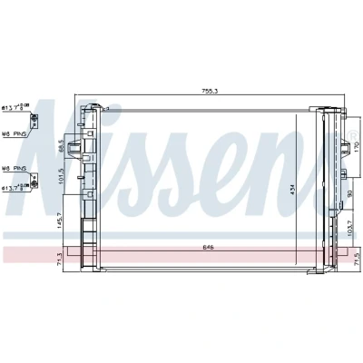 Imagen de NISSENS 940322 Condensador con secador Aluminio 646 R 134 a MERCEDES BENZ: Clase B, CLA Coupé, GLA, INFINITI: Q30