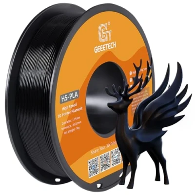 Imagen de GEEETECH HS PLA filamento para impresora 3D (1,75 mm, PLA, de alta velocidad, bobina, 1 kg), color negro