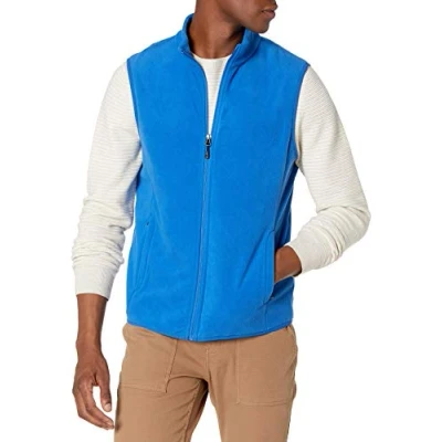 Imagen de Amazon Essentials Chaleco de Forro Polar con Cremallera Completa (Disponible en Tallas Grandes y Largos Especiales) Hombre, Azul Cobalto, XL
