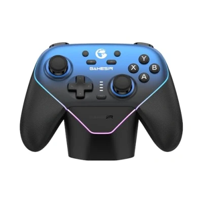 Imagen de GameSir Super Nova Mando Inalámbrico con Base de Carga Sticks Hall Effect, Gatillos Ajustables Switch Gyro/NFC, PC, Móvil Nightfall Blue