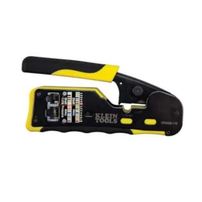 Imagen de Klein tools vdv226 110 pass thru modulare crimper, giallo/nero, confezione da 1