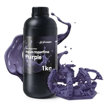 Imagen de Phrozen Aqua Hyperfine Resina para Impresoras 3D LCD con Resolución de 12K+ Fotopolímero Estándar 405nm Alta Precisión, Calidad Impresión Estable Morado (1kg)
