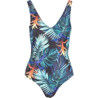 Imagen de Urban Classics Ladies HIGH LEG Pattern Swimsuit Bañador, Mujer, Talla: Medium, Vriesea black