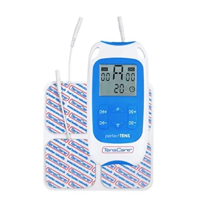 Imagen de TensCare Perfect Tens Electroestimulador para Alivio del dolor. 2 Canales con 4 electrodos, programas Clínicamente Comprobados aliviar el dolor de espalda, Artritis y Lumbalgia