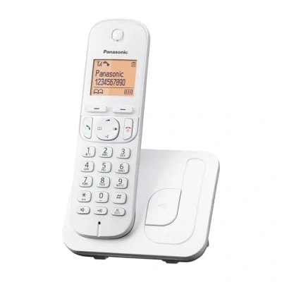 Imagen de Panasonic KX TGC210SPW Teléfono Inalámbrico Digital, Unidad Base y 1 Auriculares, Identificador Bloqueo de Llamadas, Altavoz Manos Libres, Modo Ecológico, Reloj Despertador, Pantalla LCD, Blanco