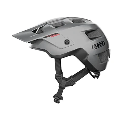 Imagen de ABUS casco MTB MoDrop de bicicleta robusto con buena ventilación para ciclistas montaña ajuste personalizado unisex plata, talla S