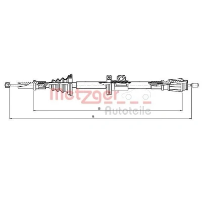 Imagen de METZGER 10.8061 Cable de Freno Mano Atrás izquierda, derecha, derecha 1670/1480 COFLE VOLVO: V70 I, S70, 850 Berlina