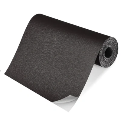 Imagen de cuero adhesivo negro, 10x160cm reparación de parches, polipiel adhesiva para tapizar, kit sofá, asiento coche, muebles