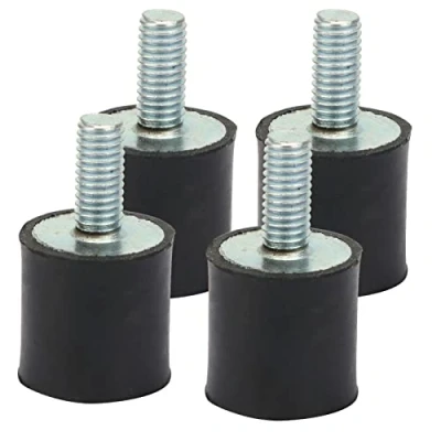 Imagen de Fafeicy 4 piezas M5 Soportes de goma Amortiguador, Anti vibración Silentblock, para Compresores Aire, Coche Barco Bobinas, diseño geométrico (VD15*15 M5*12)