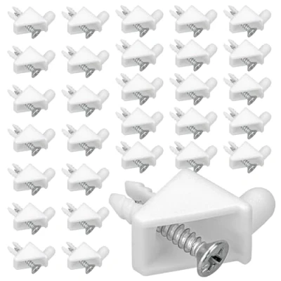 Imagen de 30 soportes de suelo 5 mm color blanco #101558 apto como pieza repuesto para estante IKEA PAX, KOMPLEMENT Soporte la reparación armarios