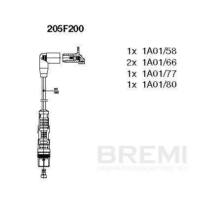 Imagen de BREMI 205F200 Juego de Cables Encendido 5 sin soporte VOLKSWAGEN: Passat B5 Variant, Bora Berlina, Golf 4 Variant
