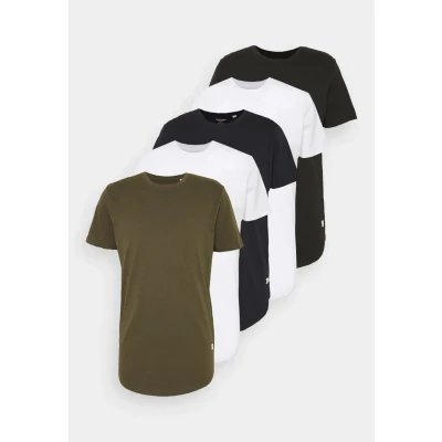 Imagen de Jack &amp; Jones Jjenoa 5 PACK Camiseta básica, Hombre, Talla: XS, White/black/dark blue