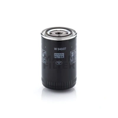 Imagen de MANN FILTER W 940/27 Filtro de aceite 3/4 16 UNF con válvula bloqueo retorno enroscable NISSAN: Patrol Hardtop, ATLEON, Vanette Furgón