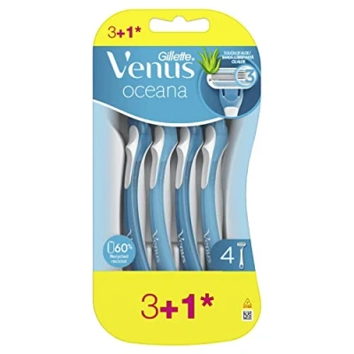 Imagen de Gillette Venus Oceana Maquinillas Desechables Para Mujer 4 Unidades, Estándar