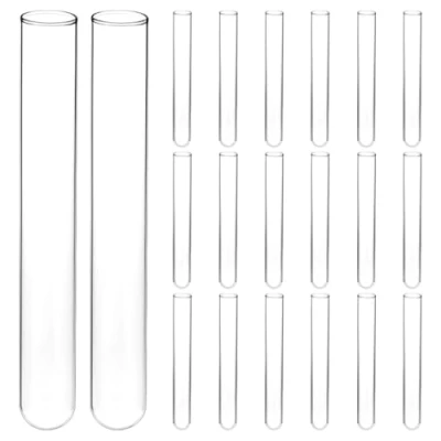 Imagen de QWORK® 20 Paquete Tubo de Prueba Vidrio Borosilicato, 20mm OD x 150mm Longitud, Tubos Ensayo Fondo Redondo