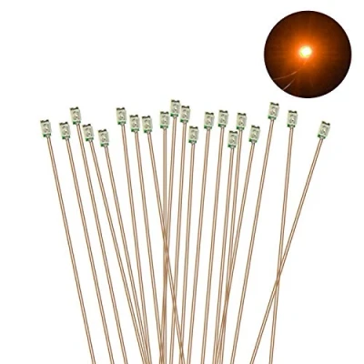 Imagen de Evemodel C0603R 20piezas precableado cobre micro 0.1mm ROJO LED SMD 0603
