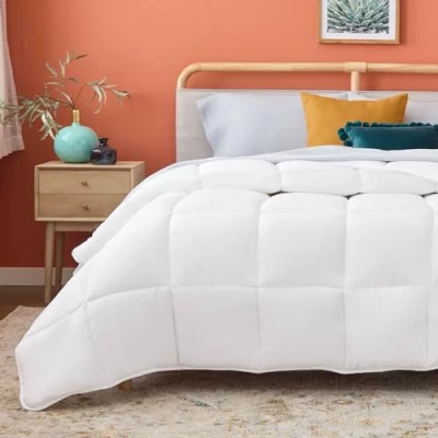 Imagen de Linenspa Edredón con plumón Plisado, Material Exterior: 100% poliéster; Relleno: Fibra de poliéster., Blanco, Queen