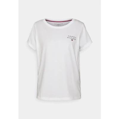Imagen de Tommy Hilfiger Mujer Camiseta Manga Corta Cuello Redondo, Gris (Light Grey Heather), S