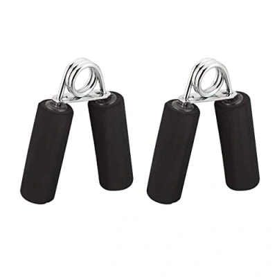 Imagen de relaxdays Fortalecedor de Mano, Pack 2, Ejercitador Dedos, Gripper, Gomaespuma y Hierro, 12 x 9,5 3 cm, Negro, Adultos Unisex