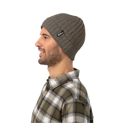Imagen de Jack Wolfskin Rib Knit Beanie Boina, Cold Coffee, Talla única Unisexo