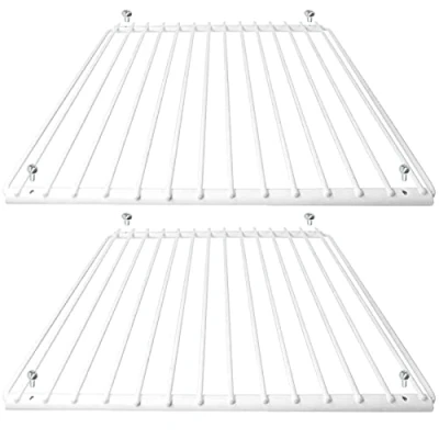Imagen de SPARES2GO Universales Ajustables Extensibles Refrigerador Congelador Estantes (Paquete de 2, Recubiertos Plástico Blanco)