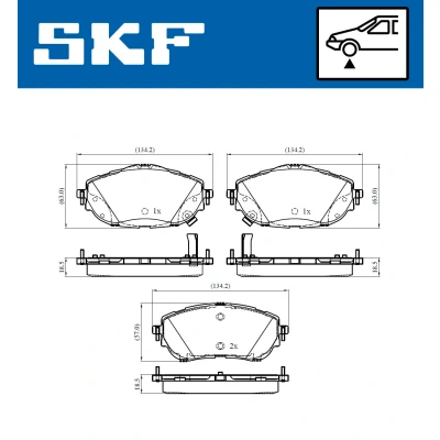 Imagen de SKF VKBP 80429 A Juego de pastillas freno con avisador acústico desgaste TOYOTA: Auris Hatchback