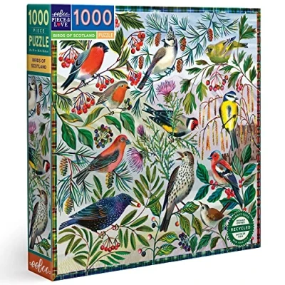 Imagen de eeBoo Garden Puzzle Adulto 1000 Piezas Los pájaros de Escocia, Color Blanco o Crema (PZTBDS)