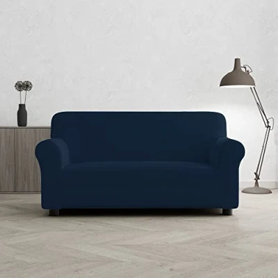 Imagen de Italian Bed Linen Funda Cubre Sofá “Più Bello, Azul Oscuro, 2 PLAZAS