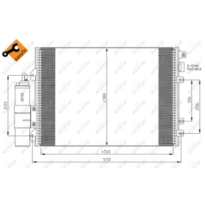 Imagen de NRF EASY FIT 35967 Condensador con secador, junta anular 11,8 8,6 Aluminio 510 RENAULT: Kangoo I, I Express