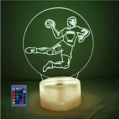 Imagen de 3D Balonmano Ilusión Optica Luz Nocturna 7/16 Colores Control Remoto USB Power Juguetes Decoración Navidad Cumpleaños Regalo