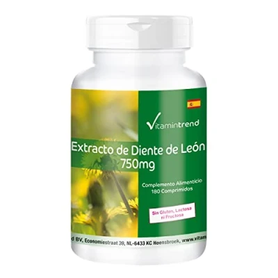 Imagen de Extracto de raíz diente león 180 comprimidos equivalente a 7,5 g por comprimido Vitamintrend®