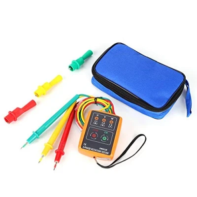 Imagen de Comprobador de secuencia, SM 852B, 3 fases, 60 V 600 CA, indicador rotación orden secuencia 20 Hz 400