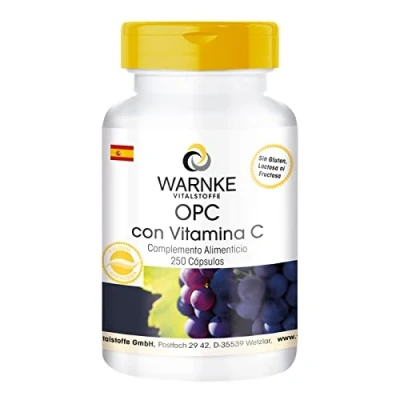 Imagen de OPC con Vitamina C 60mg de 200mg extracto piel uva Vegano 250 cápsulas Warnke Vitalstoffe Calidad farmacia alemana