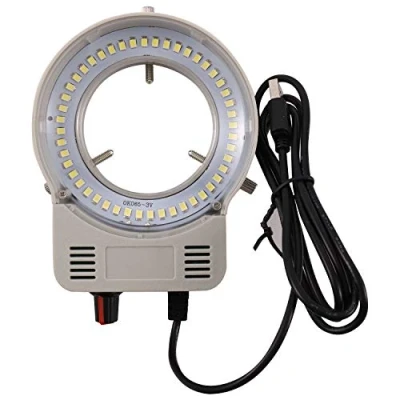 Imagen de HCLZOE 48 LED Microscopio Industrial CáMara Fuente de Luz LáMpara Anillo IluminacióN Brillo Ajustable Interfaz USB
