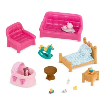 Imagen de B. Li&#039;l Woodzeez Juego de salón y Cuarto niños 23 Piezas Muebles Accesorios en Miniatura para casa muñecas simulación Juguete Regalo Mayores 3 años