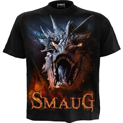 Imagen de WB Studio El Hobbit Smaug Camiseta Negro XL