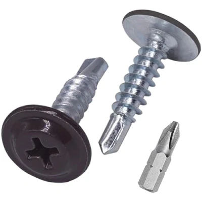 Imagen de SKIR&#039;CO Tornillos autoperforantes pintados (4,2 x 16 mm, cabeza de armadura modificada Phillips, tornillo chapa metálica, oblea (150, marrón chocolate RAL 8017)