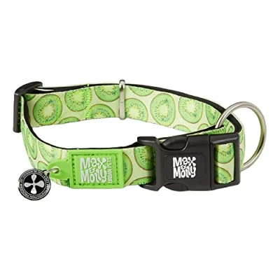 Imagen de MAX &amp; Molly Smart ID Collar de Perro con Etiqueta Seguridad QR y Perfil Personalizado Mascota, Neopreno Acolchado Suave, Impermeable, Kiwi, Grande (15 25 Pulgadas)