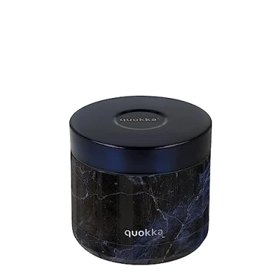 Imagen de Quokka Whim Black Marble 600 ML Recipiente Hermético Térmico para Comida De Acero Inoxidable Mantiene La Temperatura